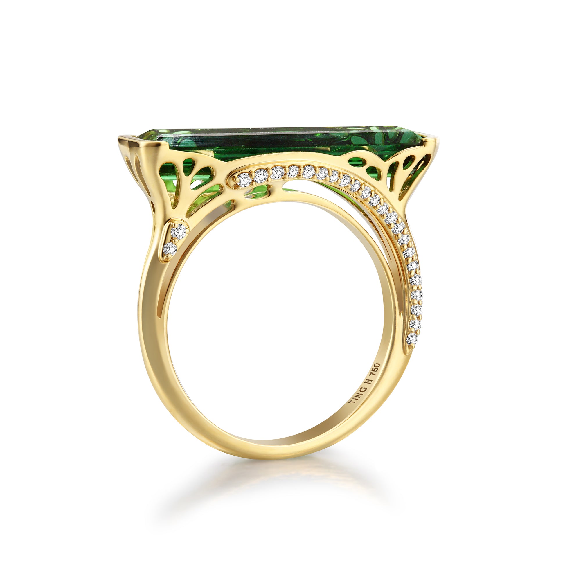 18K Gold ring tourmaline diamond | lines TING H Jewelry 一方晴.JPG__PID:0c9c2708-e3e4-46a9-b67a-19513de6516e