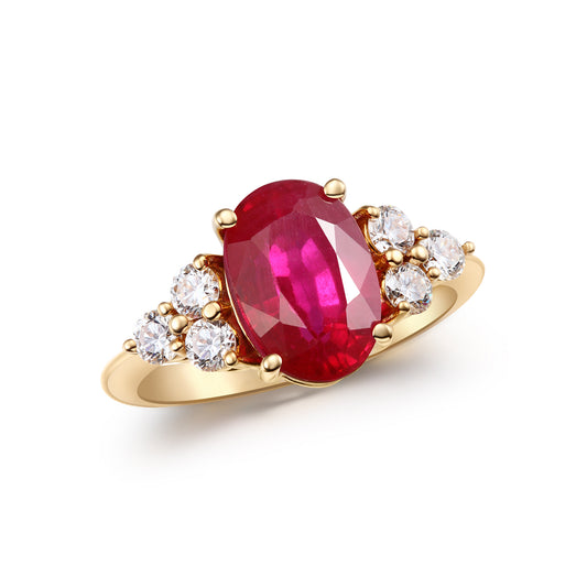 Vow in Ruby | 18K Gold Ruby Diamond Ring