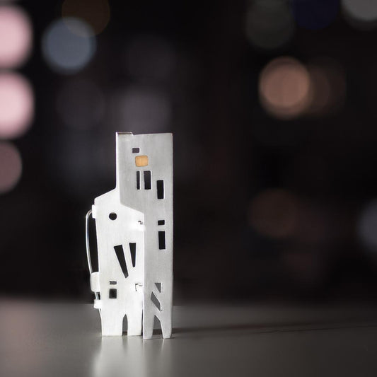 925 Silver 18K Gold Brooch | Cities, Sense of Belonging - Building 4