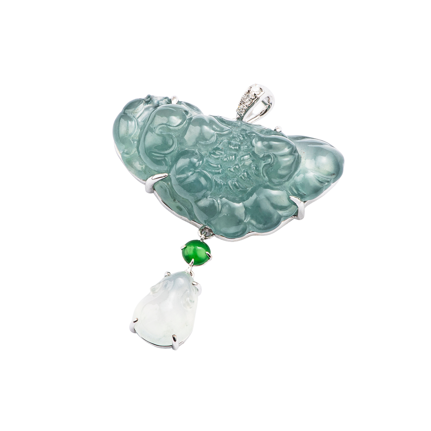 Blossom's Dance | 18K Gold Jade Pendant