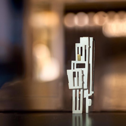 925 Silver 18K Gold Brooch | Cities, Sense of Belonging- Building 3
