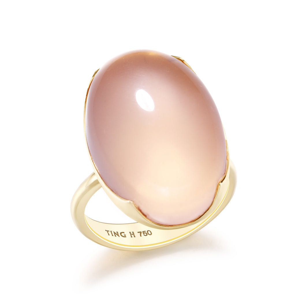 18K Gold Ring Pink Quartz | Candy Dream