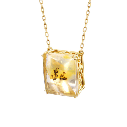 Echoes in Time | 18K Gold Quartz Pendant