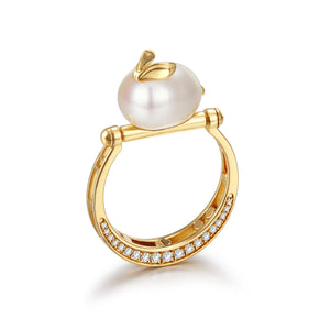 18k-gold-ring-pendant-pearl-diamond-buuny-moon-TING-H-Jewelry-一方晴