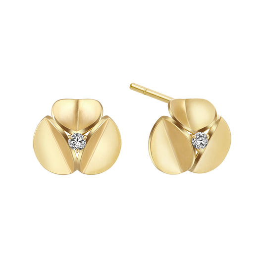 Radiance in Stillness | 18K Gold Diamonds Earrings