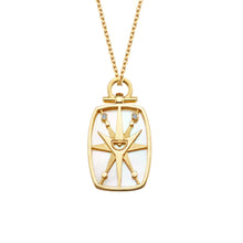 Load image into Gallery viewer, 18K Gold Pendant Quartz Diamonds Mother of Pearl｜Little Monster
