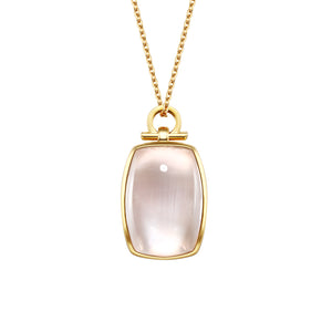 18K Gold Pendant Quartz Diamonds Mother of Pearl｜Little Monster