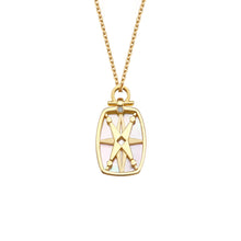 Load image into Gallery viewer, 18K Gold Pendant Quartz Diamonds Mother of Pearl｜Inner Compass
