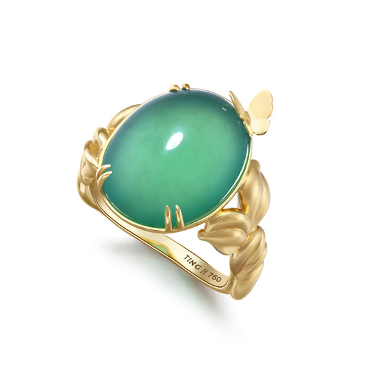 Breath of Spring | 18K Gold Chrysoprase Ring 