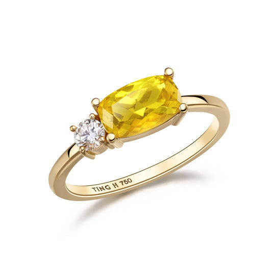 Golden Vow | 18K Gold Yellow Sapphire Diamond Ring