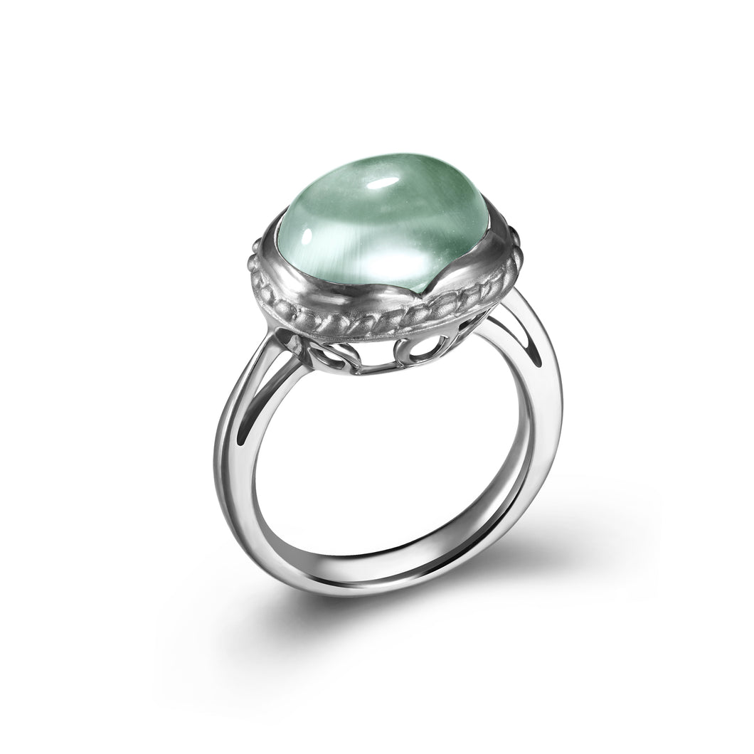 925 Silver Ring Prehnite | Tranquility