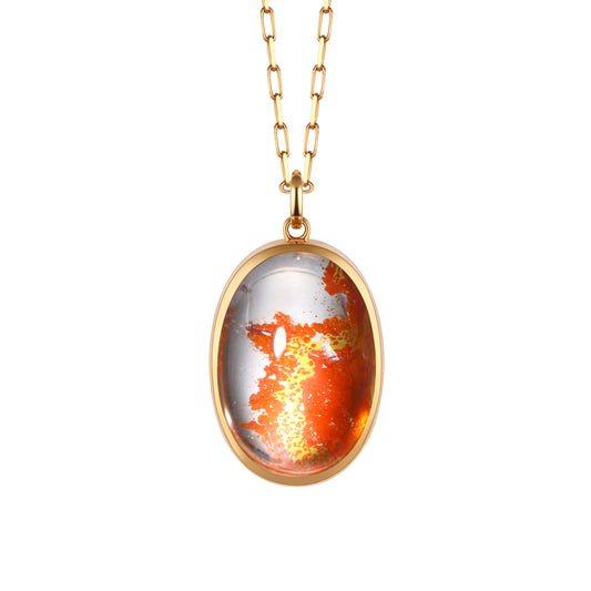 Awakening Heart | 18K Gold Quartz Pendant
