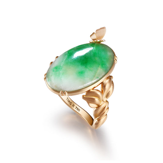 Amidst the Greens | 18K Gold Jade Ring
