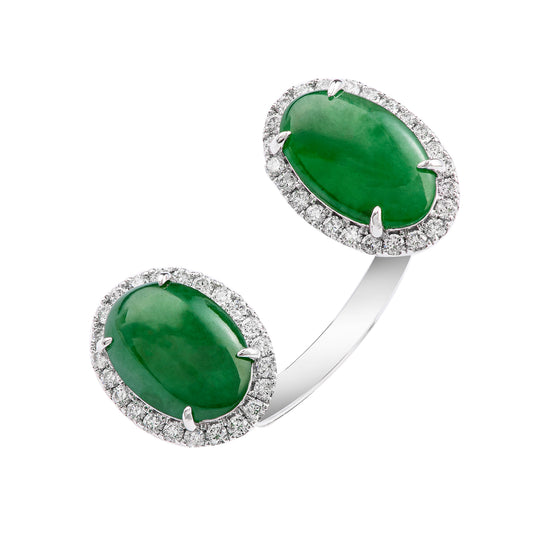 Dialogue Between Lakes | 18K Gold Jade Ring