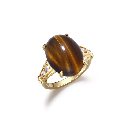 Eye of Eternity | 18K Gold Tigerite Diamond Ring
