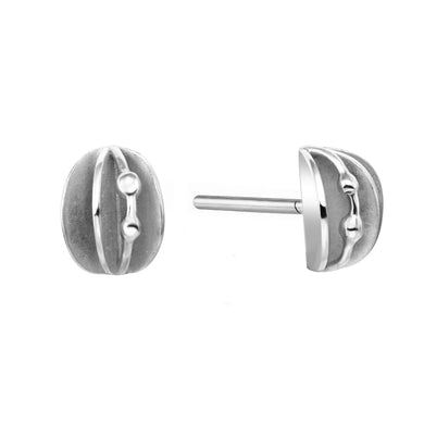 銀飾-耳環- 綻放系列-蕊芯-貼耳耳環