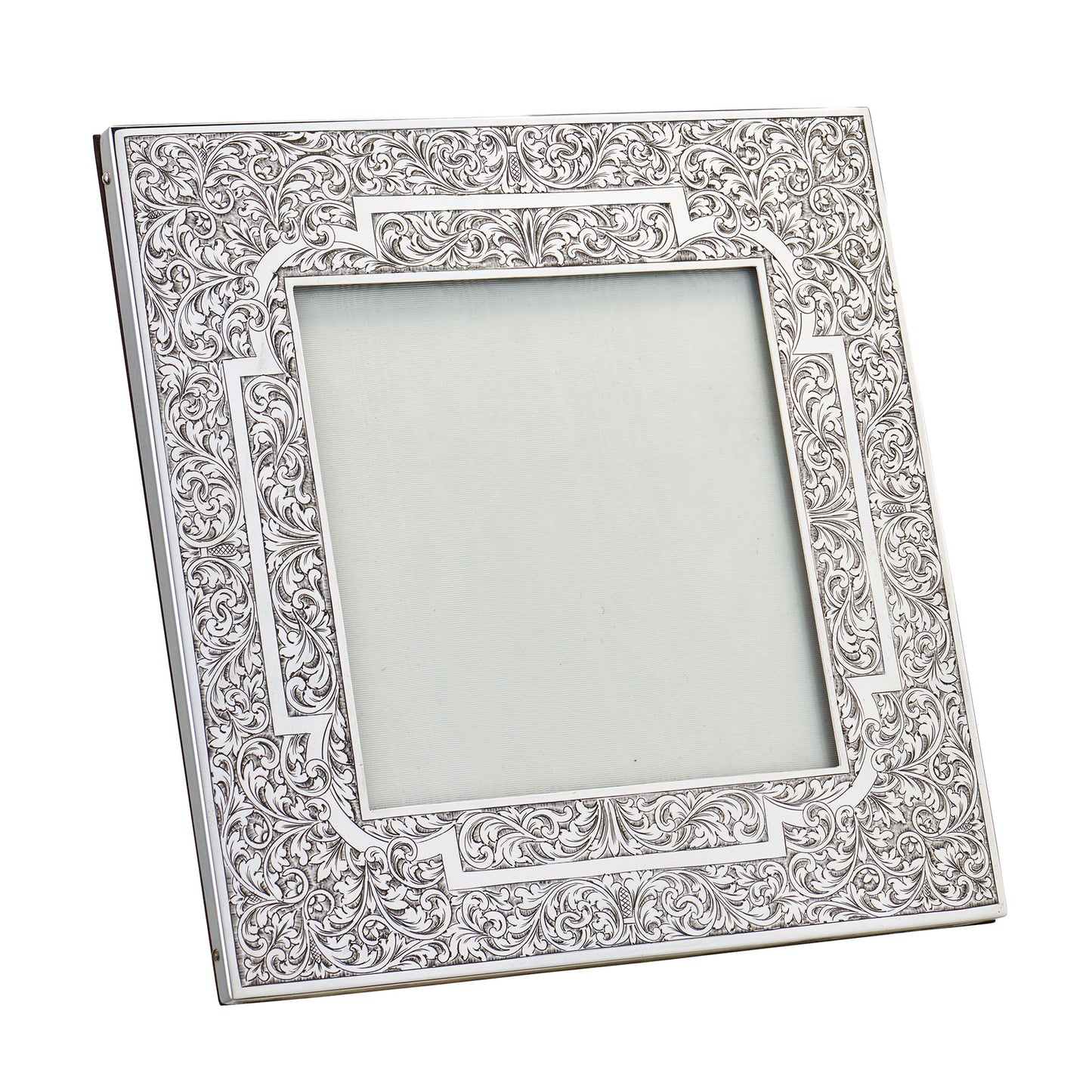 Hand Engraved Silver Frame 21x21cm