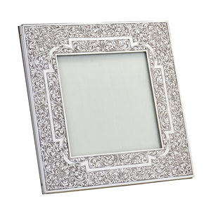 Hand-engraved silver picture frame 21x21cm